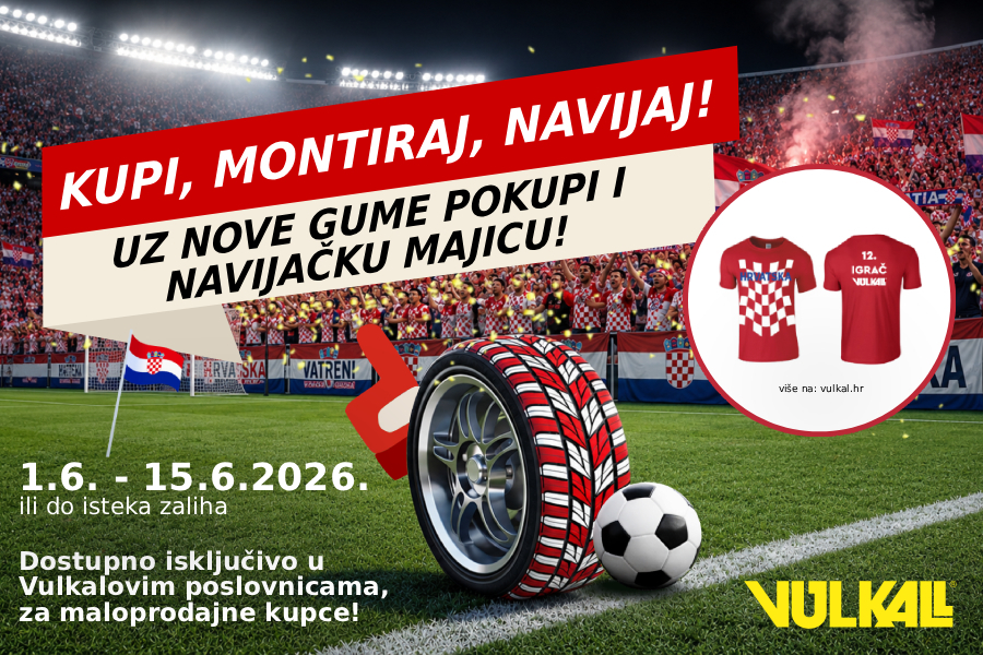 VULKAL NAVIJA I DARUJE: Opremite se za Vatreno ljeto uz nove gume i navijačku majicu